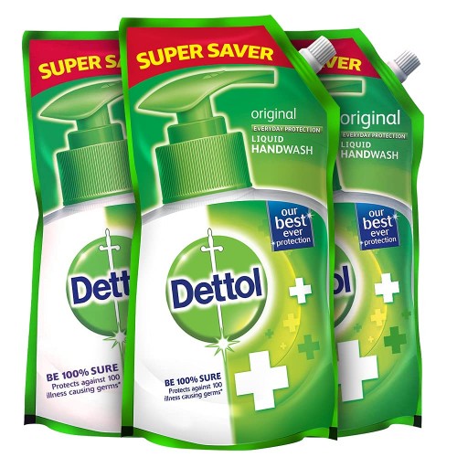 Dettol Liquid Handwash Dispenser Bottle Pump - Original Germ Protection Hand Wash (Buy 1 Get 1 Free - 750ml each)| Antibacterial Formula | 10x Better Germ Protection