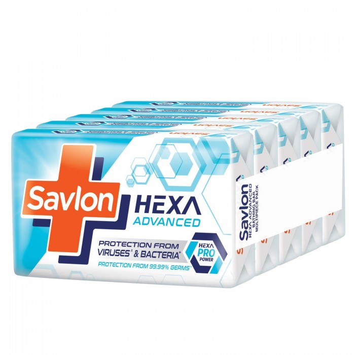 Savlon Hexa Advanced Germ Protection Bathing Soap Bar, Pack of 5-125g each