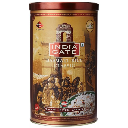 India Gate Basmati Rice Tin, Classic, 2kg