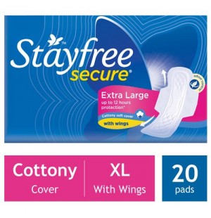 Stayfree sanitary pads secure xl cottony soft  with wings